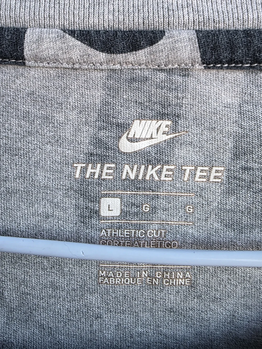 Nike Heather Gray Athletic Tee Crip Top with Black Logo Sz L - Picture 2 of 8